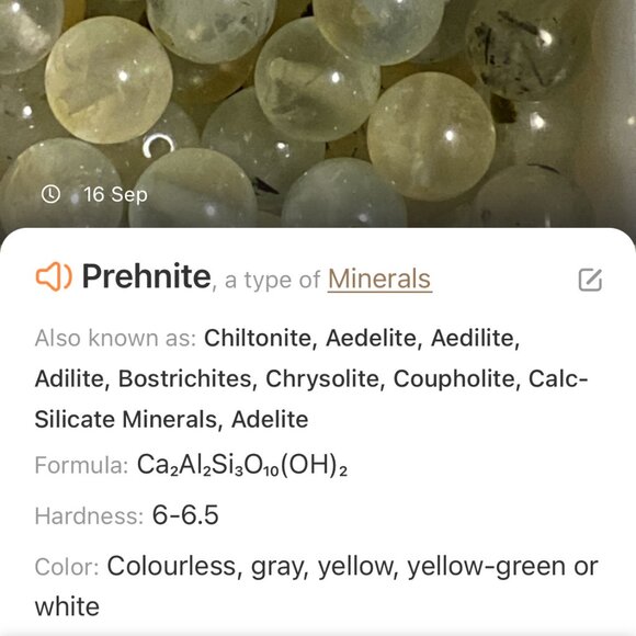 Natural Yellow Green Prehnite Necklace, Bronze Slim Mushroom + Genuine Gemstone - Picture 15 of 16